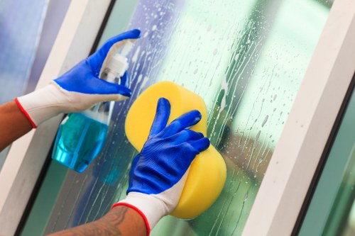 Cleaning a reception and meeting area in a local Elephant and Castle office