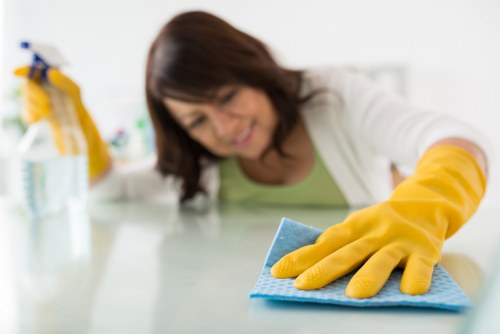 Cleaning team reviewing booking details and property information
