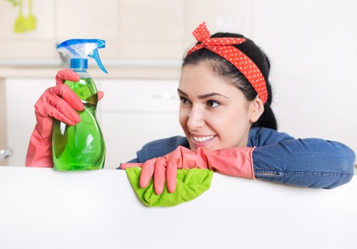 Cleaning high-touch surfaces in a local Elephantandcastle business