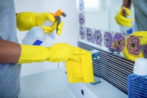 Residential flat deep cleaning with attention to dust and high-touch surfaces